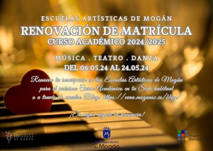 Mogn abre el plazo de renovacin de matrcula de las Escuelas Artsticas 