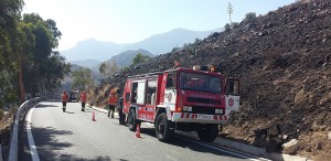 Proteccin Civil Santa Luca colaboran en apagar el incendio de Rosiana