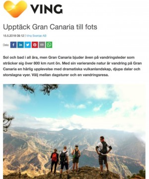 La Gran Canaria rural protagoniza el nuevo catlogo del turoperador Ving en Suecia