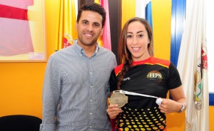 Samuel Henrquez, concejal de Deportes recibe a Nadina Armas Medina