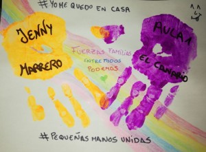 Las Escuelas Infantiles de Santa Luca pintan sus manos en seal de lucha contra el coronavirus