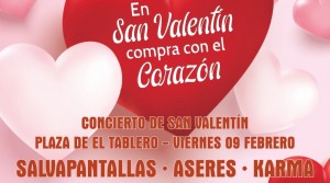 Salvapantallas y Aseres, concierto de San Valentn en el Tablero