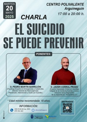Mogn ofrece una charla sobre prevencin del suicidio el 20 de mayo