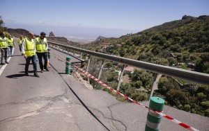 El Cabildo aprueba 18 obras de emergencia para reparar carreteras tras la borrasca Therese