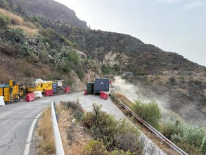 El Cabildo ultima las obras  de emergenciade la GC-654 por la borrasca Therese