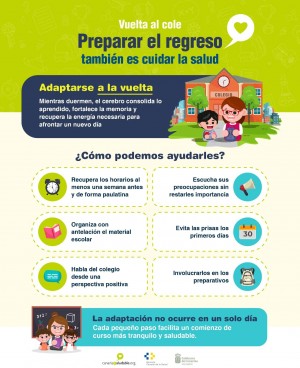 Sanidad recomienda preparar con antelaci�n la vuelta al cole y recuperar las rutinas